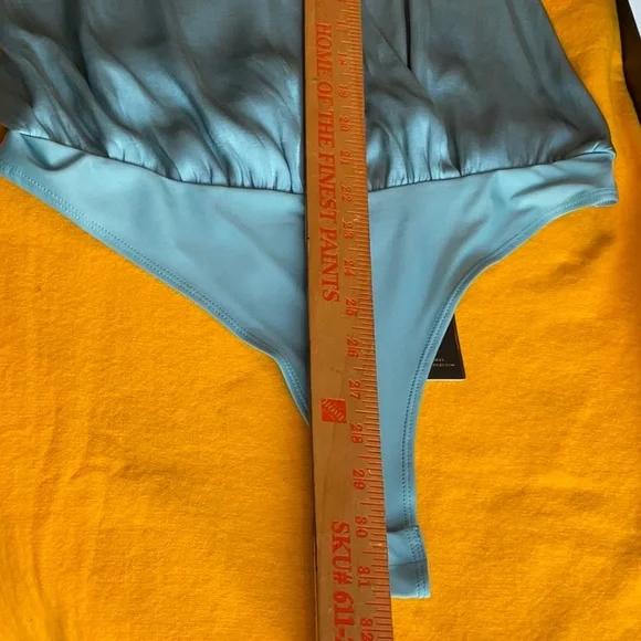 Sincerely Jules Blue Crossover Bodysuit in Sizes S, M, & L, NWT - Picture 9 of 16